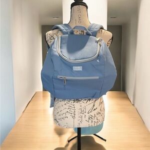 Insulated backpack by JUNE SHINE picnic cold drink light blue cooler adjustable